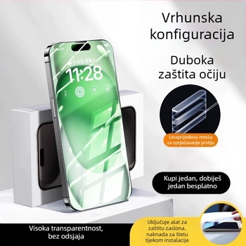 Staklena zaštita zaslona s AR zaštitom očiju, prednji film, HD kvaliteta, kompatibilno s iPhone 15 Pro Max, 16 Pro i 14 Plus