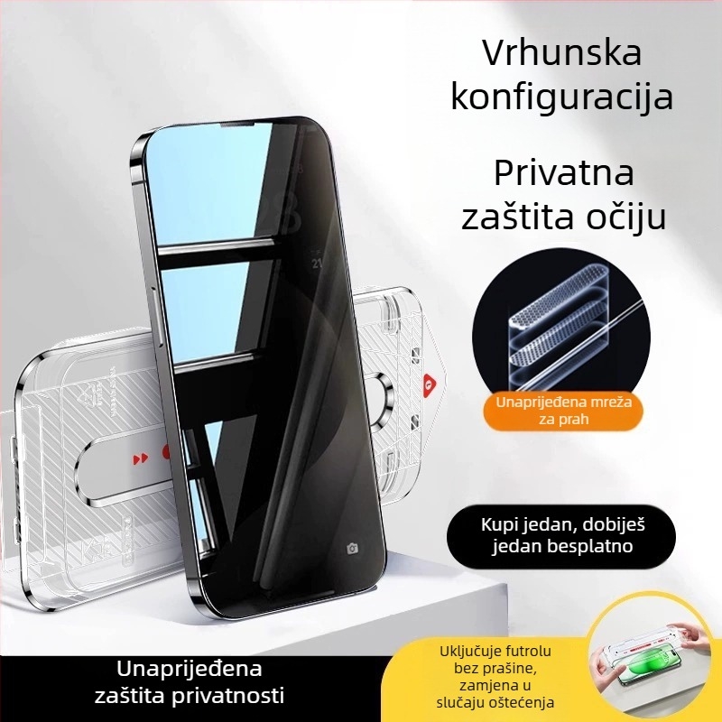 Staklena zaštita zaslona s AR zaštitom očiju, prednji film, HD kvaliteta, kompatibilno s iPhone 15 Pro Max, 16 Pro i 14 Plus