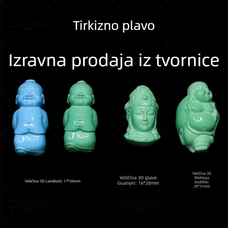 Privjesak od magnezita s gravurom Guanyin i Buddhe Maitreya te Pixiu; talisman; oblik: starinski koralj / jabukasti koralj; obrada: graviranje i poliranje; podrijetlo: Shanwei; stil: lagani luksuz