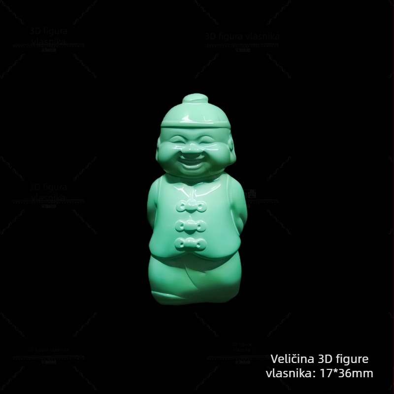 Privjesak od magnezita s gravurom Guanyin i Buddhe Maitreya te Pixiu; talisman; oblik: starinski koralj / jabukasti koralj; obrada: graviranje i poliranje; podrijetlo: Shanwei; stil: lagani luksuz