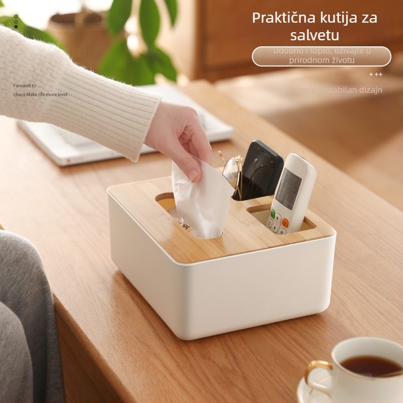 Kutija za maramice - plastična, model YN901, stil lagane luksuznosti, višestruka namjena, pogodna za dnevni boravak i kupaonicu