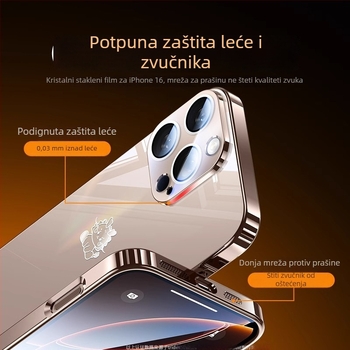 Kućište za mobitel s ogledalom od stakla – elektroplatirani završetak, ogledalo za šminku, folija za objektiv, disipacija topline, otporno na pad, otporno na otiske prstiju
