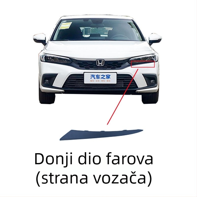 Prednja rešetka radijatora s uzorkom saća za Honda Civic 11. generacije, metalna konstrukcija, kompatibilna s ručnim mjenjačem, originalna tvornička prilagodba
