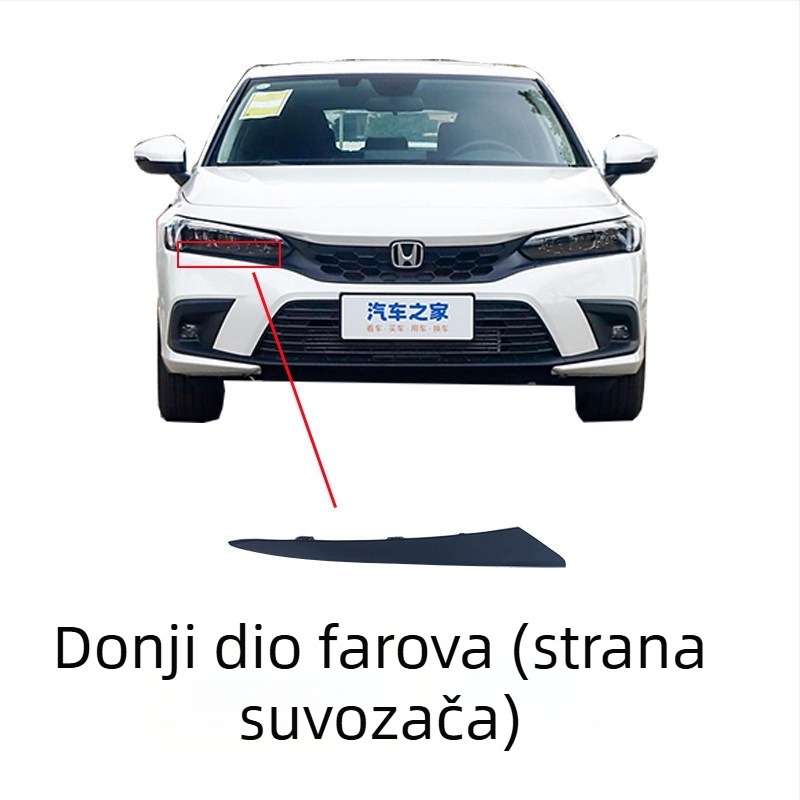 Prednja rešetka radijatora s uzorkom saća za Honda Civic 11. generacije, metalna konstrukcija, kompatibilna s ručnim mjenjačem, originalna tvornička prilagodba