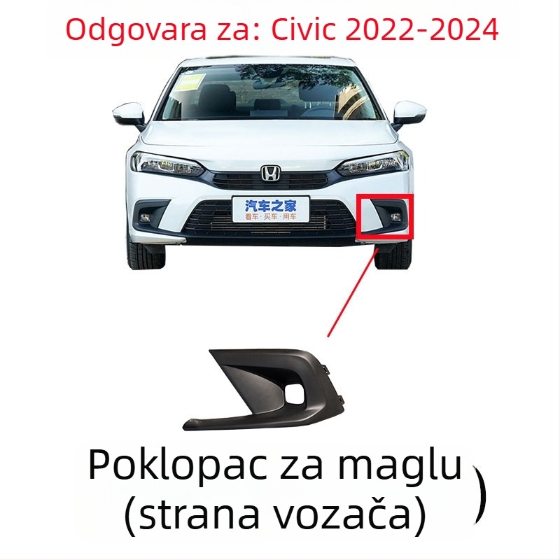Prednja rešetka radijatora s uzorkom saća za Honda Civic 11. generacije, metalna konstrukcija, kompatibilna s ručnim mjenjačem, originalna tvornička prilagodba