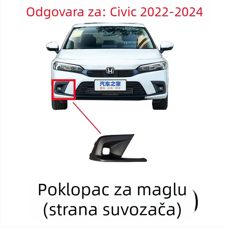 Prednja rešetka radijatora s uzorkom saća za Honda Civic 11. generacije, metalna konstrukcija, kompatibilna s ručnim mjenjačem, originalna tvornička prilagodba