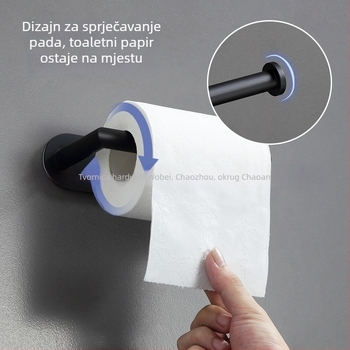 Držač toaletnog papira od nehrđajućeg čelika, okrugli, polirana površina, moderan minimalistički stil, za kupaonicu