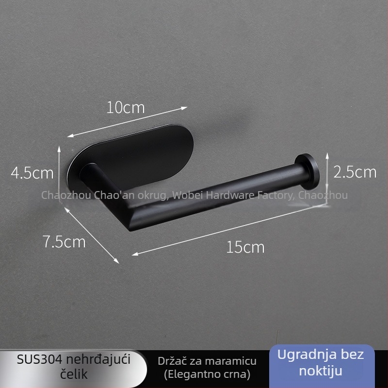 Držač toaletnog papira od nehrđajućeg čelika, okrugli, polirana površina, moderan minimalistički stil, za kupaonicu