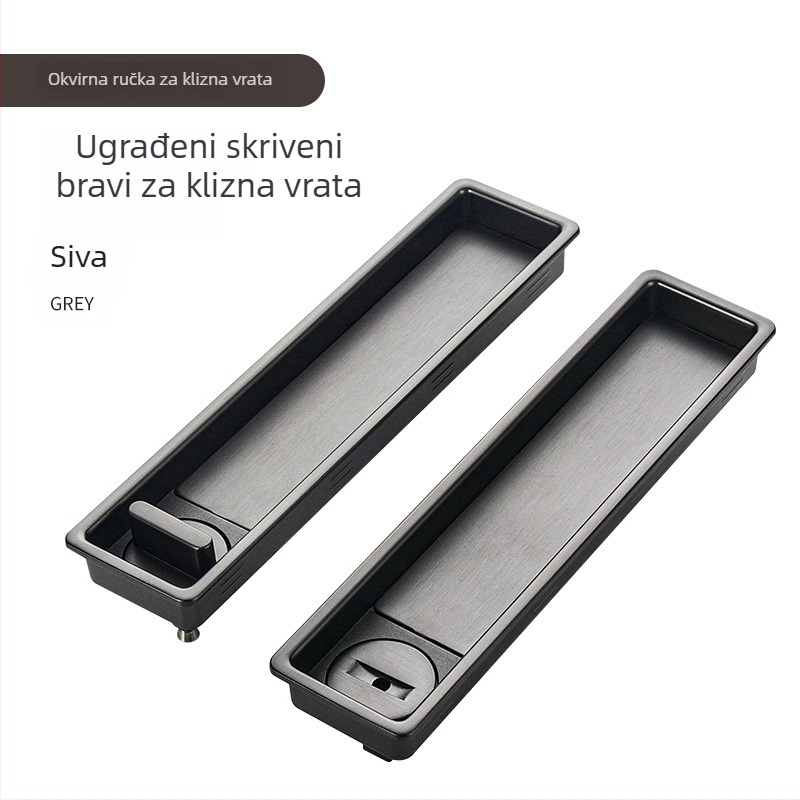 Klizna brava za ormariće i drvena vrata, cink legura, model Dfl-075a / Dfl-076a, Difule, moderni minimalistički stil