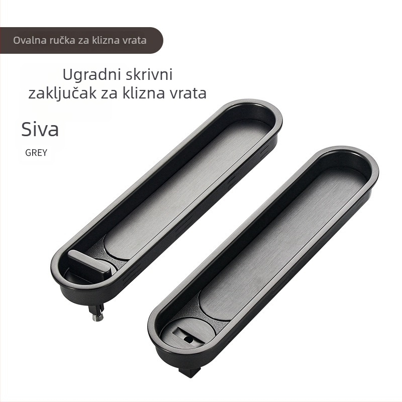 Klizna brava za ormariće i drvena vrata, cink legura, model Dfl-075a / Dfl-076a, Difule, moderni minimalistički stil