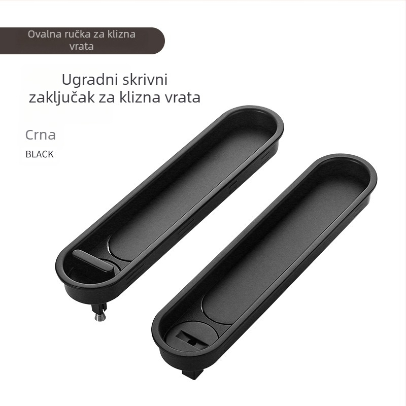Klizna brava za ormariće i drvena vrata, cink legura, model Dfl-075a / Dfl-076a, Difule, moderni minimalistički stil
