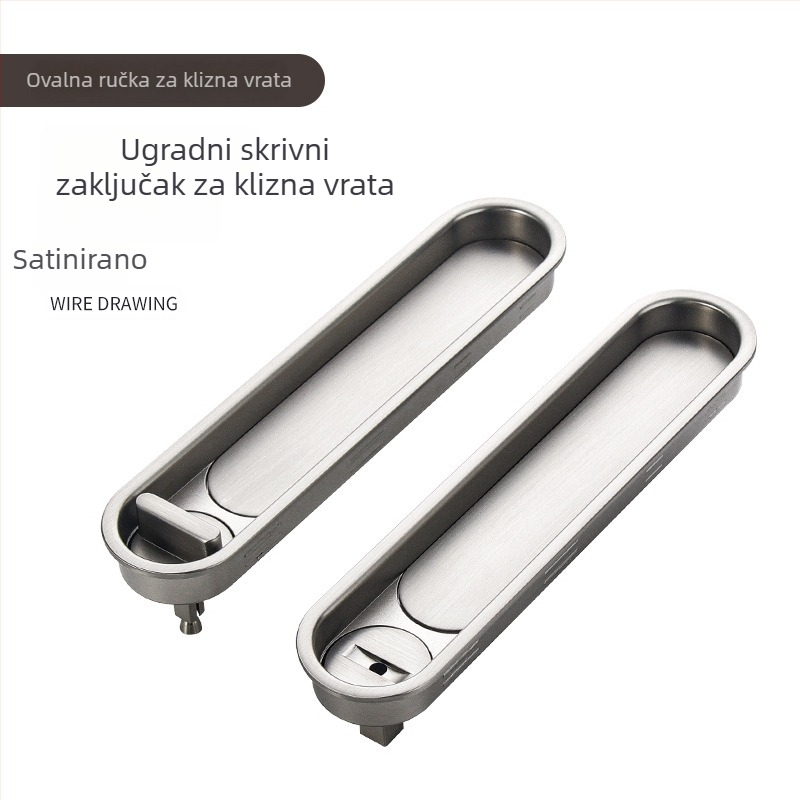 Klizna brava za ormariće i drvena vrata, cink legura, model Dfl-075a / Dfl-076a, Difule, moderni minimalistički stil