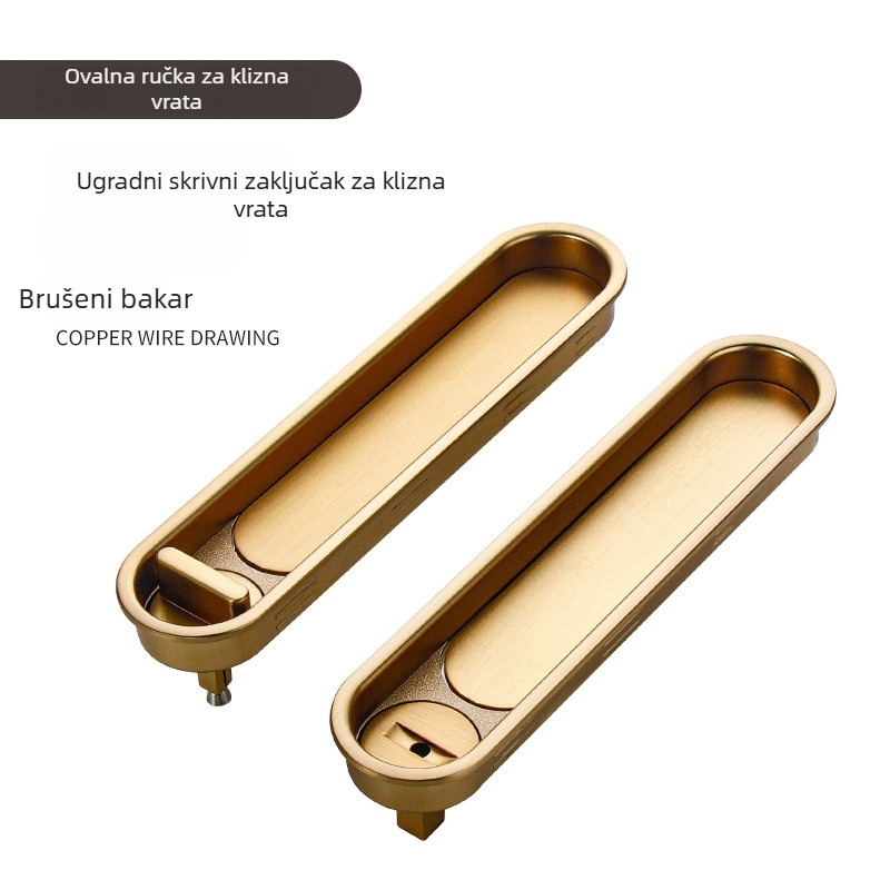 Klizna brava za ormariće i drvena vrata, cink legura, model Dfl-075a / Dfl-076a, Difule, moderni minimalistički stil