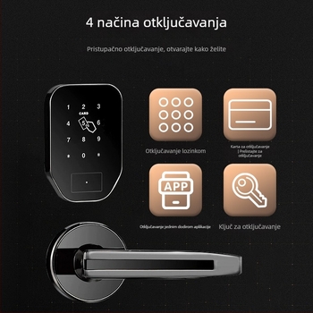 Pametni razdvojeni brava za hotele i apartmane — cinkovo legirano tijelo, model YKFTM760, otisak prsta, lozinka, čitač kartica, daljinski pristup putem aplikacije, mehanički ključ