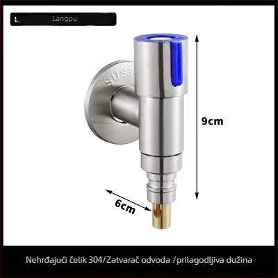 Mini kutni ventil od 304 nehrđajućeg čelika za toplu vodu, ugrađena instalacija, model Mini Angle Valve, radni tlak 1,2 MPa, materijal: čelik