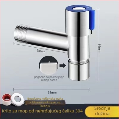 Mini kutni ventil od 304 nehrđajućeg čelika za toplu vodu, ugrađena instalacija, model Mini Angle Valve, radni tlak 1,2 MPa, materijal: čelik