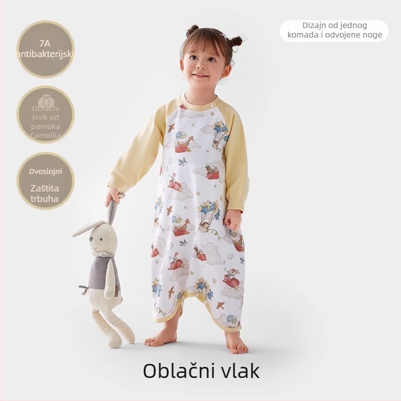 Dječji spavaći vreć za djecu, od 100% pamuka, pamuk podstava, karikaturni uzorak, antibakterijski i odvodi vlagu