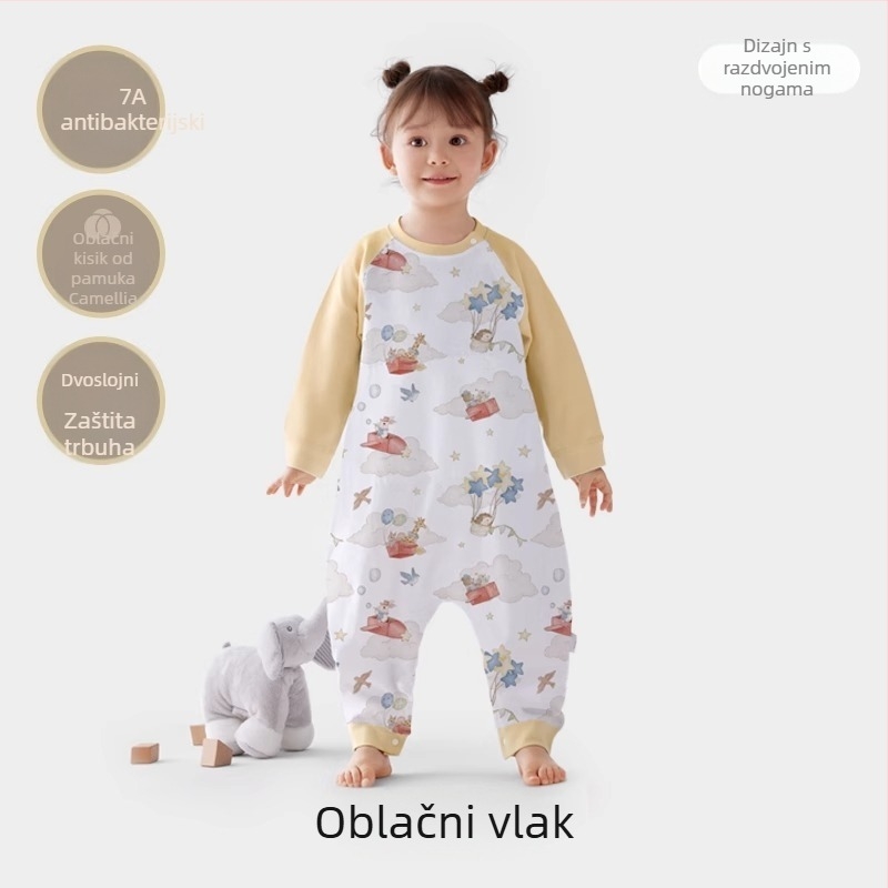 Dječji spavaći vreć za djecu, od 100% pamuka, pamuk podstava, karikaturni uzorak, antibakterijski i odvodi vlagu