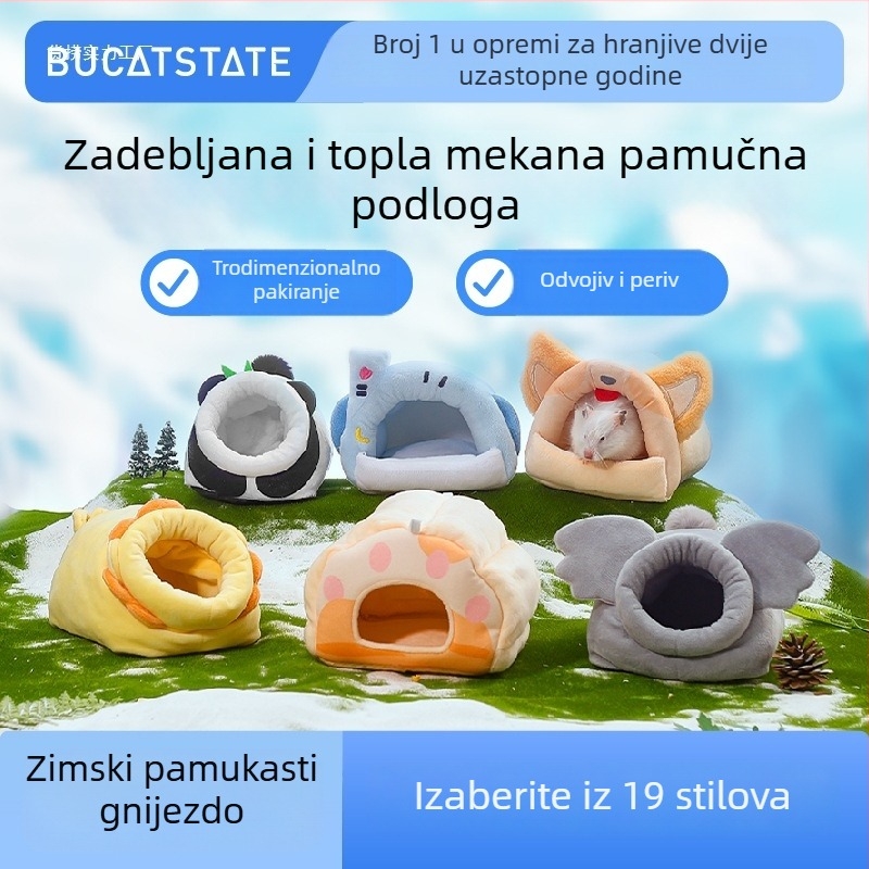 Gnijezdo za kućne ljubimce za zimu — materijal: svila cvijeta; zimsko sklonište za mala životinja