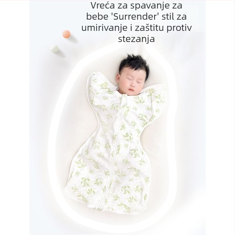 Dječji spavaći vreć s rukavima quilt stilom, vanjska i podstava od 95% pamuka, punilo od šuplje pamuka