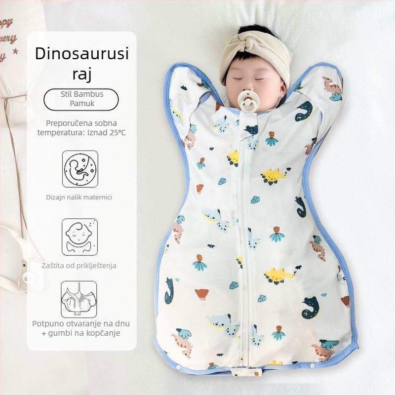Dječji spavaći vreć s rukavima quilt stilom, vanjska i podstava od 95% pamuka, punilo od šuplje pamuka