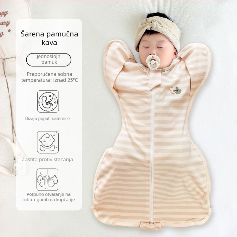 Dječji spavaći vreć s rukavima quilt stilom, vanjska i podstava od 95% pamuka, punilo od šuplje pamuka