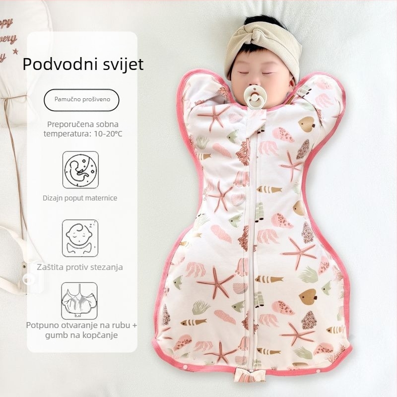 Dječji spavaći vreć s rukavima quilt stilom, vanjska i podstava od 95% pamuka, punilo od šuplje pamuka