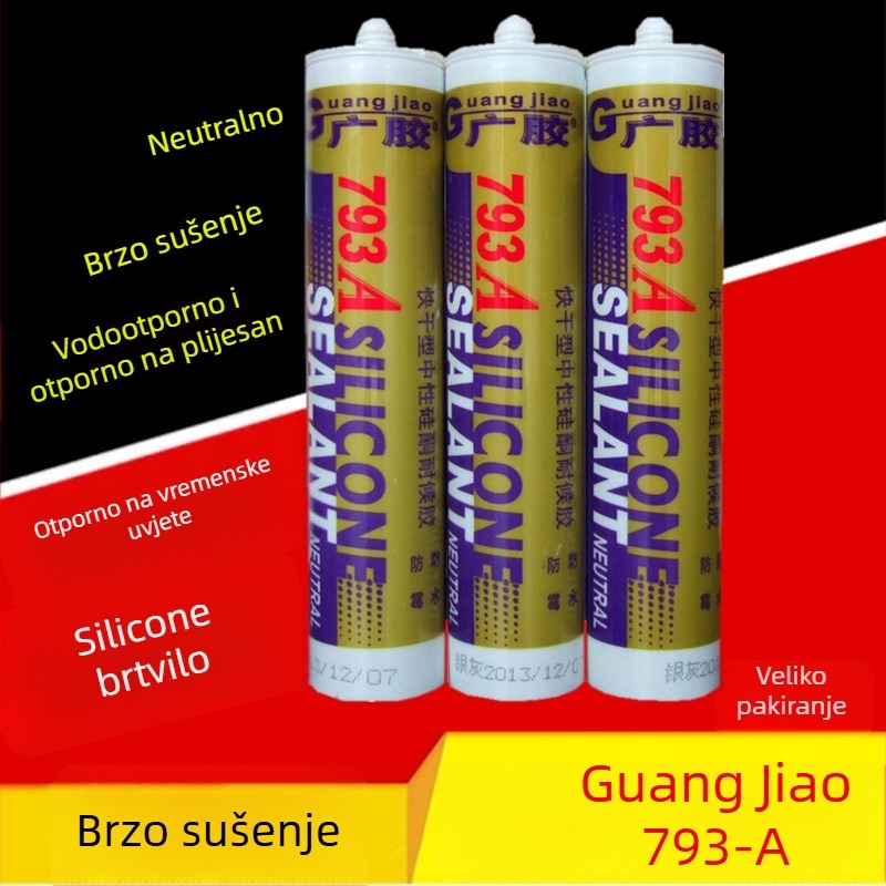 793-A ljepilo za staklo, brzo-sušeće neutralni silikon, izdržljiv adhezivni sealant, proziran