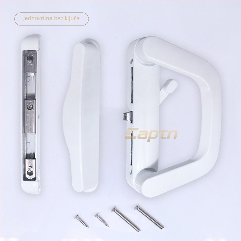 Brava za klizna vrata s drškom – model Butt sliding door lock; materijal: cinkova legura; stil: moderni minimalist; namjena: klizna vrata; s ključem