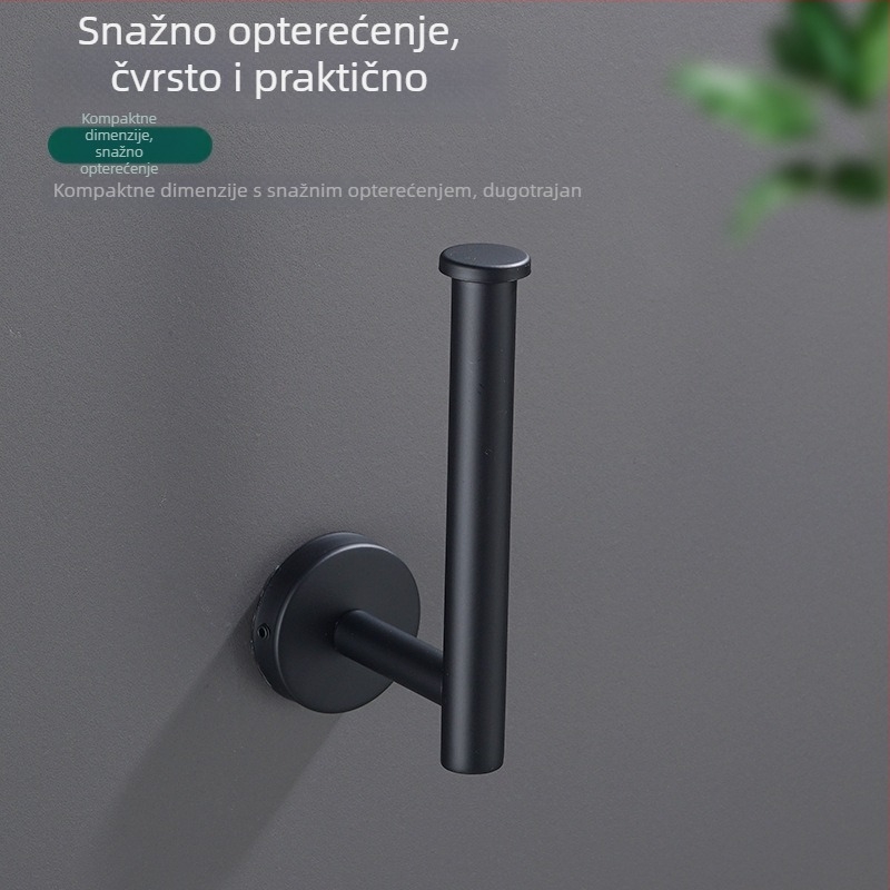 Yong qi držač toaletnog papira od nehrđajućeg čelika - zidni, bez bušenja, kvadratnog oblika, brušena površina, moderni minimalistički dizajn