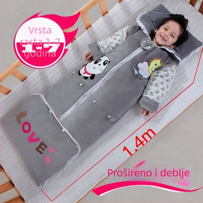 Dječji vreća za spavanje jesen/zima, pamuk, crtani stil, deka protiv kicka