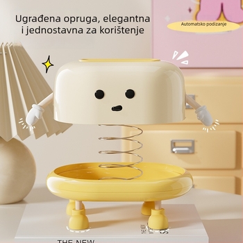 Kutija za maramice s mehanizmom podizanja na oprugu, plastična, model DD2460, veliki kapacitet, pogodna za dnevni boravak, kuhinju i kupaonicu