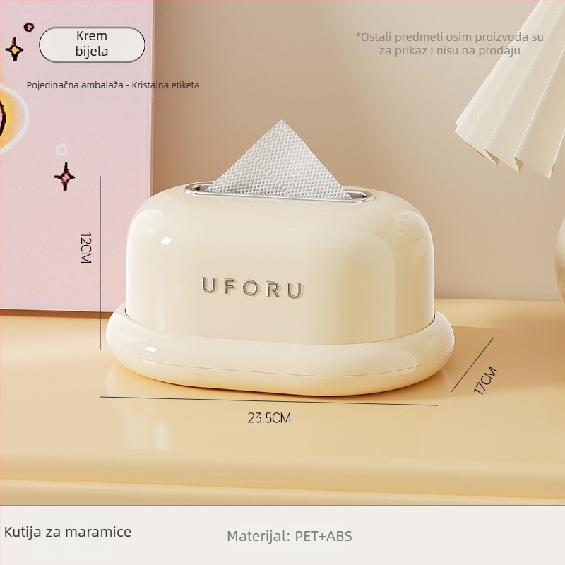Kutija za maramice s mehanizmom podizanja na oprugu, plastična, model DD2460, veliki kapacitet, pogodna za dnevni boravak, kuhinju i kupaonicu
