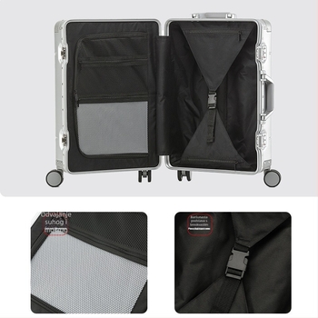 Kofer od aluminijsko-magnézijske legure za provjeru prtljage, TSA kombinirani bravi, 360° kotači, težina 3.98 kg