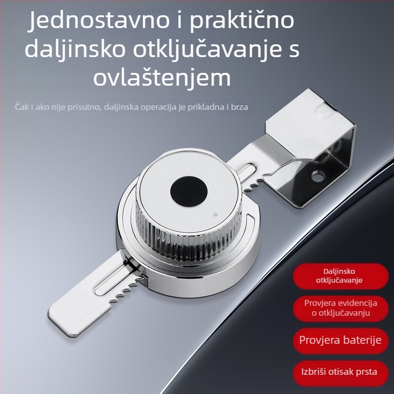 Biometrijski sigurnosni mehanizam za staklene klizne vitrine – cinkova legura, model 2025.8.26 Push-Pull zaključavanje, otisak prsta