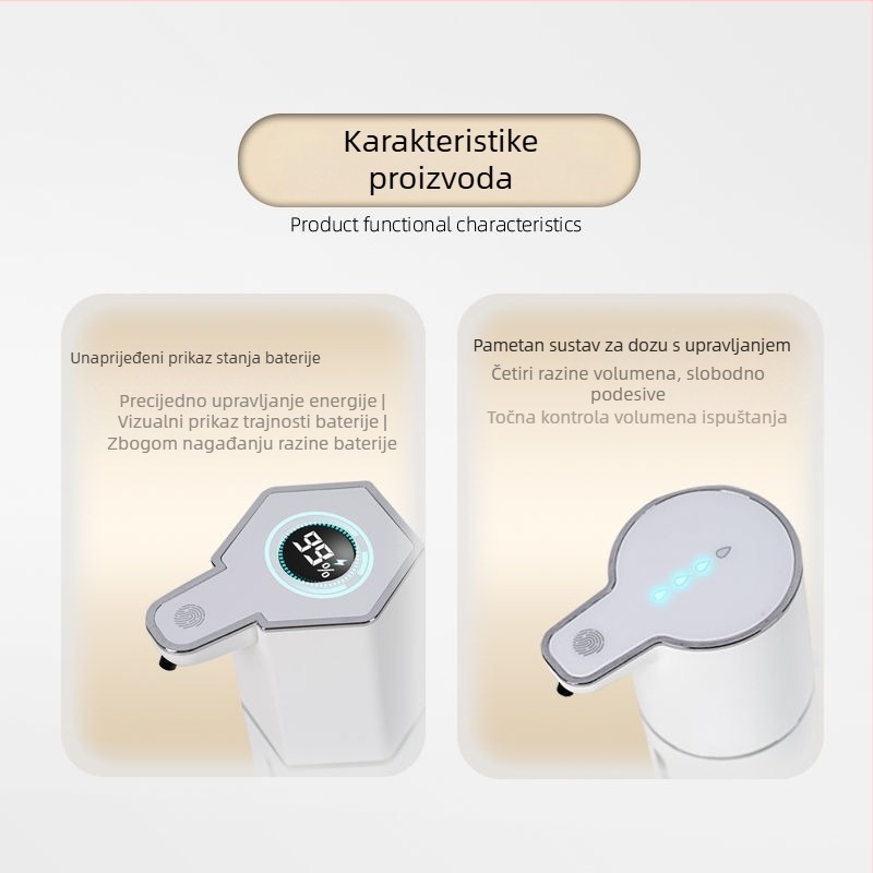 Automatski dozator pjenastog sapuna sa senzorom, zidni, plastični, CE certifikat
