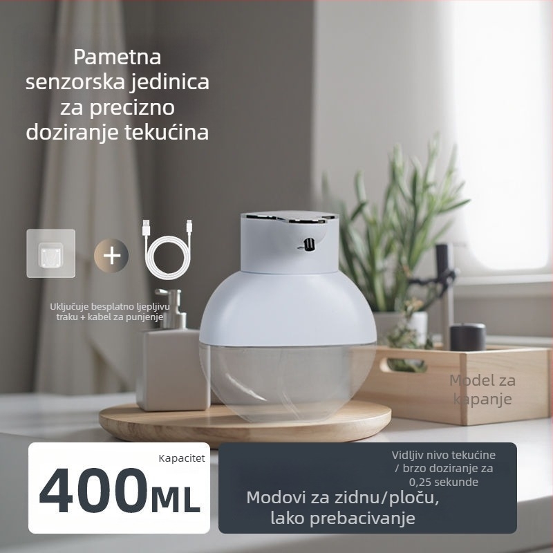 Automatski dozator pjenastog sapuna sa senzorom, zidni, plastični, CE certifikat