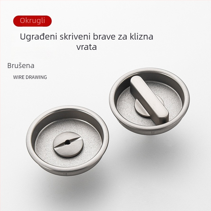 Katanac za džepna vrata, klizna sa bočnom ručkom, Difule Dfl-075a/076a, cinkova legura, moderan minimalistički stil