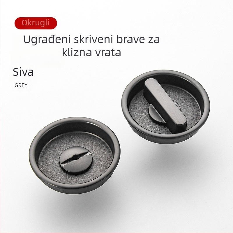 Katanac za džepna vrata, klizna sa bočnom ručkom, Difule Dfl-075a/076a, cinkova legura, moderan minimalistički stil