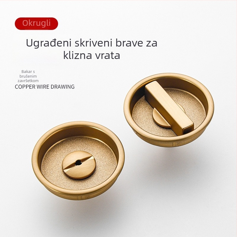 Katanac za džepna vrata, klizna sa bočnom ručkom, Difule Dfl-075a/076a, cinkova legura, moderan minimalistički stil