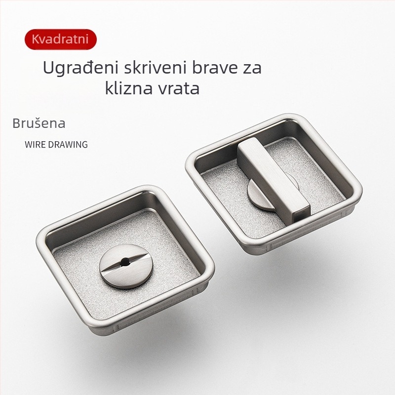 Katanac za džepna vrata, klizna sa bočnom ručkom, Difule Dfl-075a/076a, cinkova legura, moderan minimalistički stil