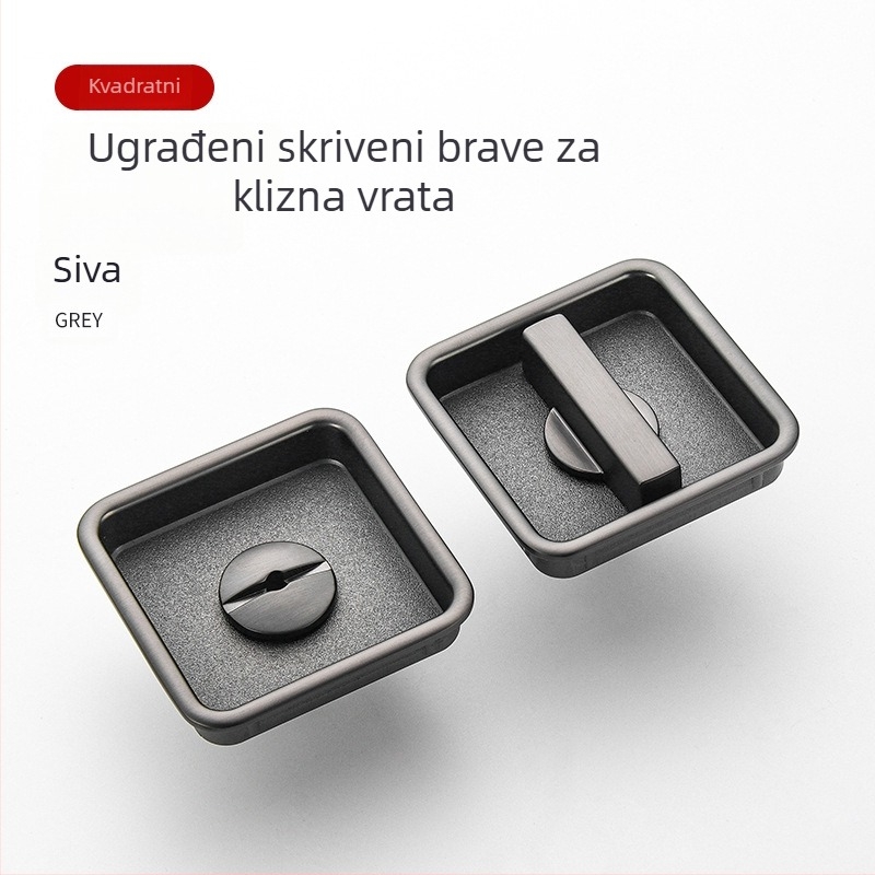 Katanac za džepna vrata, klizna sa bočnom ručkom, Difule Dfl-075a/076a, cinkova legura, moderan minimalistički stil