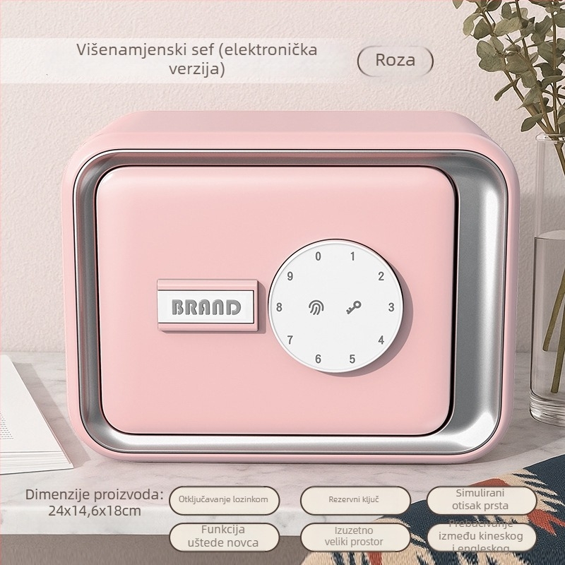 Dječji kućni sef-kasica s mehaničkim zaključavanjem na lozinku, plastična konstrukcija, veliki kapacitet, pametna zaštita od krađe