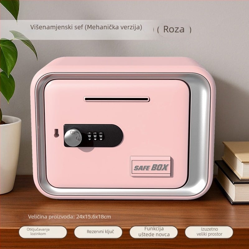 Dječji kućni sef-kasica s mehaničkim zaključavanjem na lozinku, plastična konstrukcija, veliki kapacitet, pametna zaštita od krađe