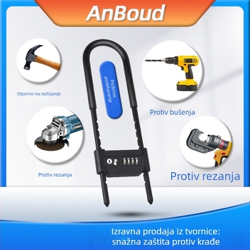 Anbond U-oblikovana šifra zaključavanja za staklena i klizna vrata, model L-ks01, materijal: željezo, cink, PVC kožno kućište, protiv krađe