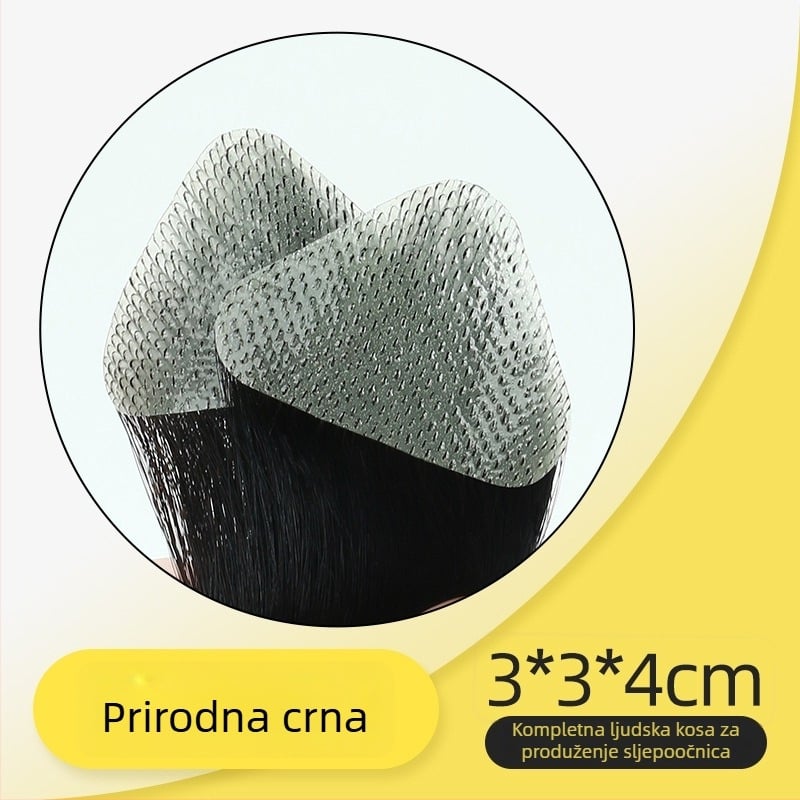 Patch linije kose s M oblikom za muškarce i žene, ručno tkan, ljudska kosa, ravna, može se bojiti ili peglati