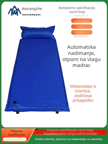 Soar Kamuflirana napuhujuća podloga za vlagu za kampiranje i nužnu obuku — 210T poliester, za 1 osobu, 1,5 kg, automatsko napuhivanje