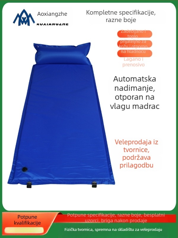 Soar Kamuflirana napuhujuća podloga za vlagu za kampiranje i nužnu obuku — 210T poliester, za 1 osobu, 1,5 kg, automatsko napuhivanje