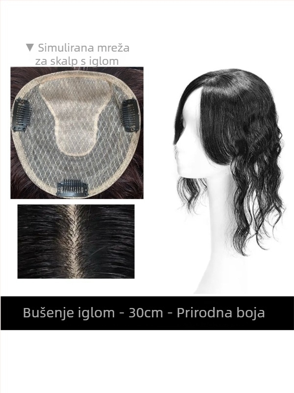 Dio peruke za žene, ljudska kosa, volumen, gornji dio perike, može se bojiti ili kovrčati