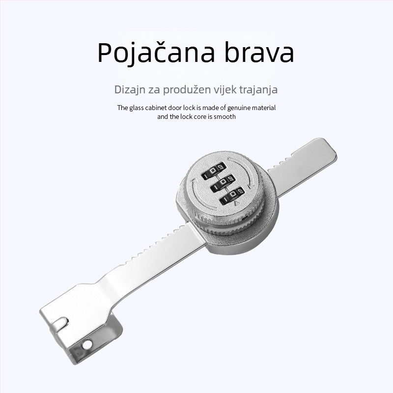 Dadongya 8318 Brava za klizna vrata od stakla, legura+željezo, senzor otiska, bez lozinke, bez bušenja